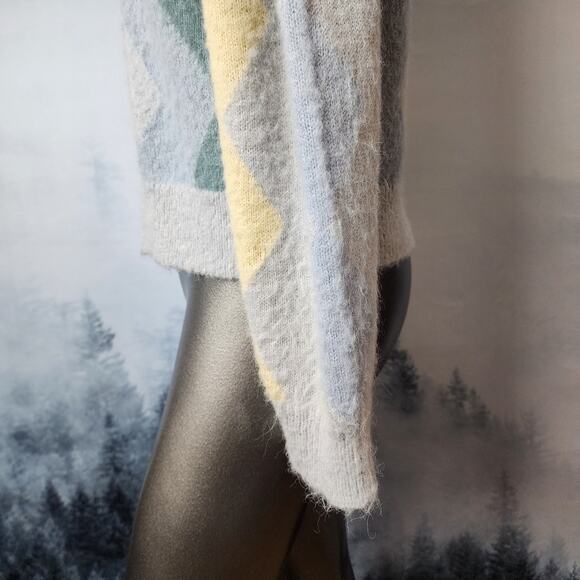 J. Crew Diamond Checked Crewneck Alpaca Wool Blend Sweater | Women's Small - Picture 7 of 13